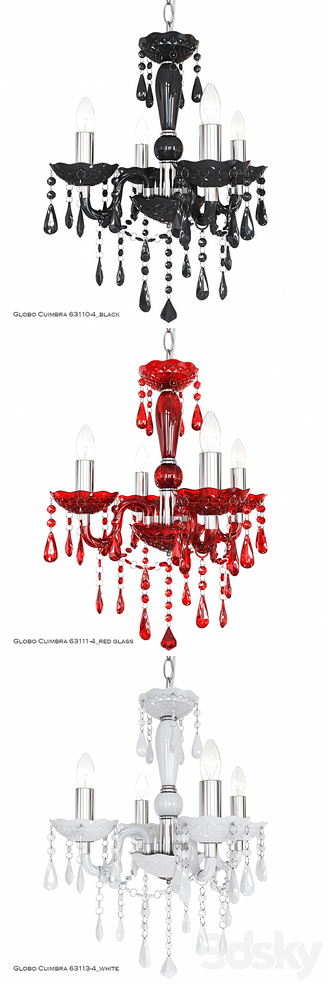 Chandelier Globo Cuimbra (4 lamps) 3DSMax File - thumbnail 2