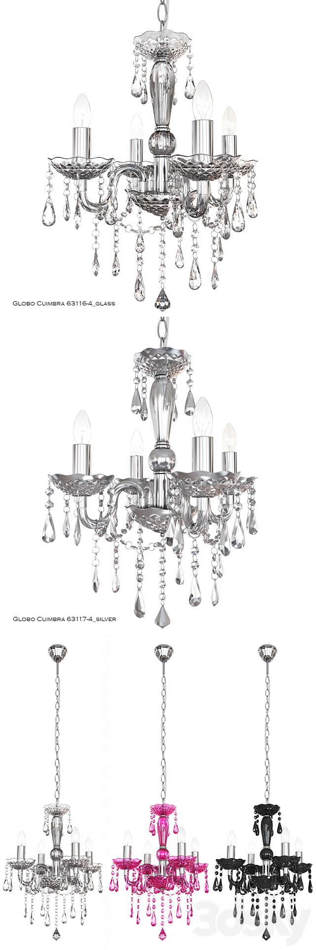 Chandelier Globo Cuimbra (4 lamps) 3DSMax File - thumbnail 3