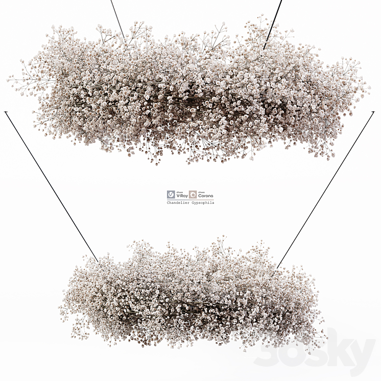 Chandelier Gypsophila 3DS Max Model - thumbnail 1