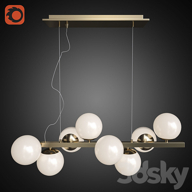 Chandelier Horizontal atom pendant 3DSMax File - thumbnail 1