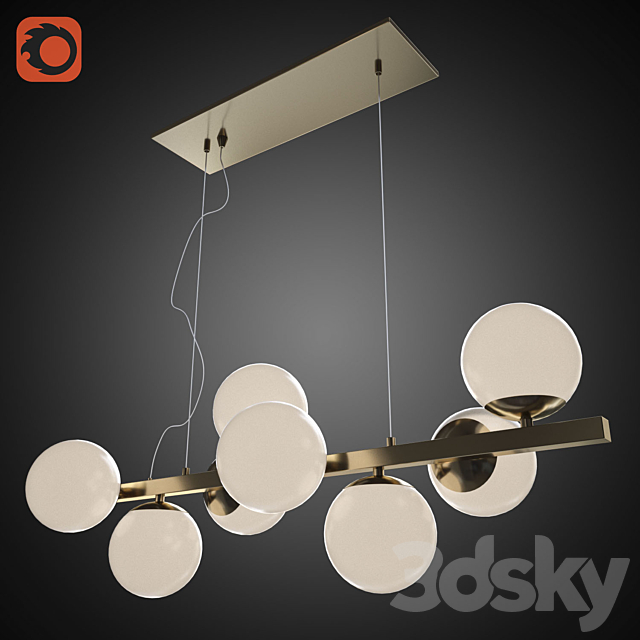 Chandelier Horizontal atom pendant 3DSMax File - thumbnail 2