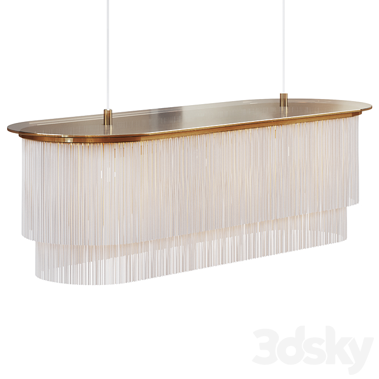 Chandelier Houtique Linear Chandelier Cream 3DS Max Model - thumbnail 1