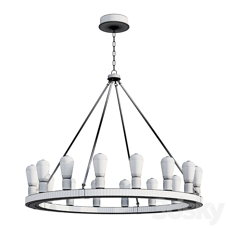 Chandelier INDUSTRIAL FARMHOUSE CHANDELIER SKU CH18143 lamp 3DS Max Model - thumbnail 2