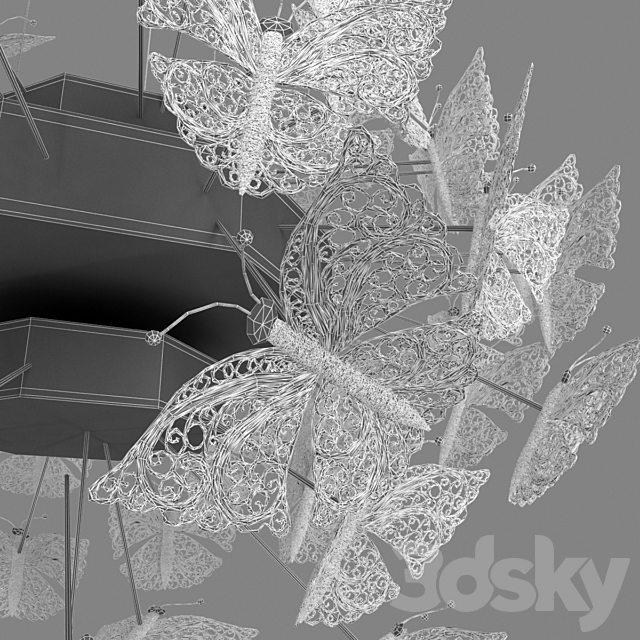 Chandelier Koket Nymph 3DS Max Model - thumbnail 3