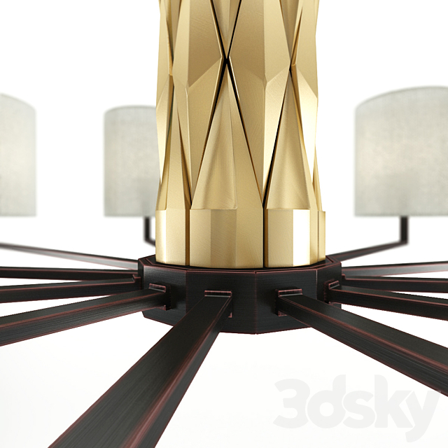 CHANDELIER- LAMPADARIO 12 LIGHTS _ LUCI 3DSMax File - thumbnail 2