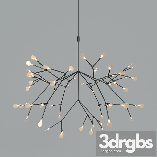 Chandelier Led Petals Black 2 3dsmax Download - thumbnail 1