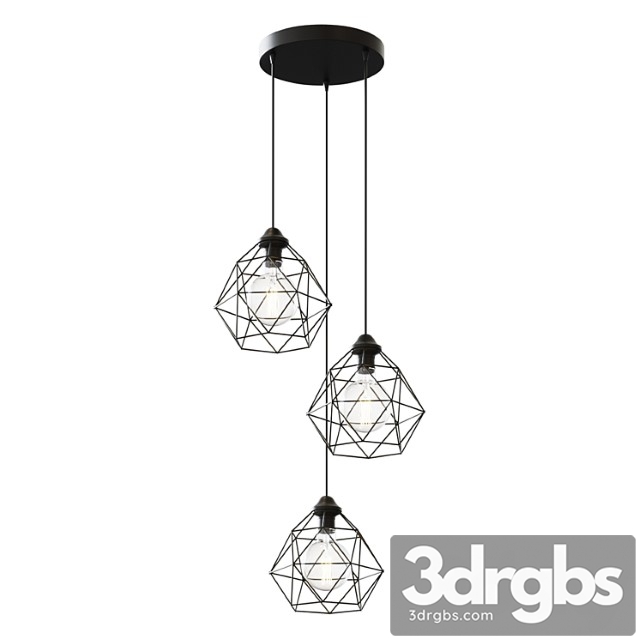 Chandelier Lighting Vitaluce Tara Black Trio 3×27 Max 40w 80397048 3dsmax Download - thumbnail 1