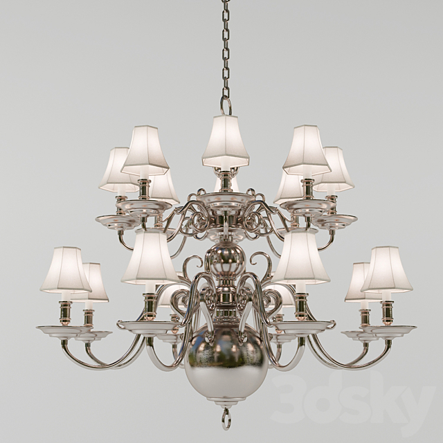 Chandelier Lillianne double tiered chandelier (Circa Lighting). designer Ralph Lauren Home 3DSMax File - thumbnail 1