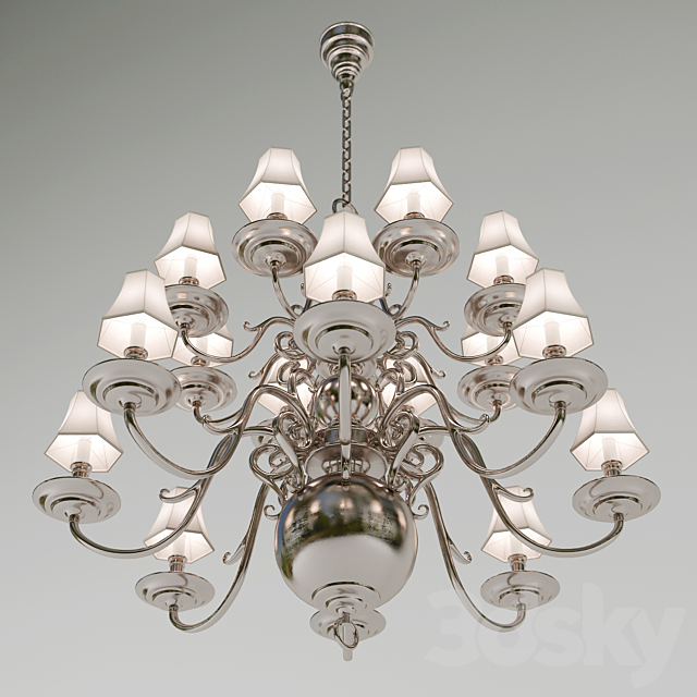 Chandelier Lillianne double tiered chandelier (Circa Lighting). designer Ralph Lauren Home 3DSMax File - thumbnail 2