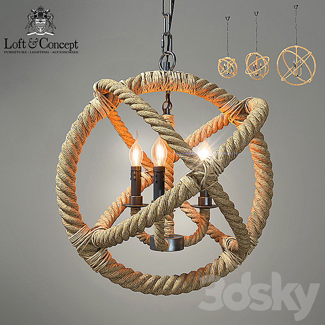 Chandelier Loft American Sphere 3DS Max Model - thumbnail 1