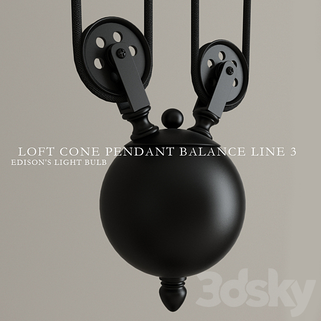 Chandelier “Loft Cone Pendant Balance Line 3” 3DS Max Model - thumbnail 3