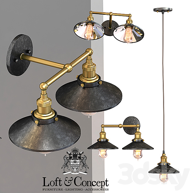 Chandelier Loft Cone Pendant Reflector 3DSMax File - thumbnail 2