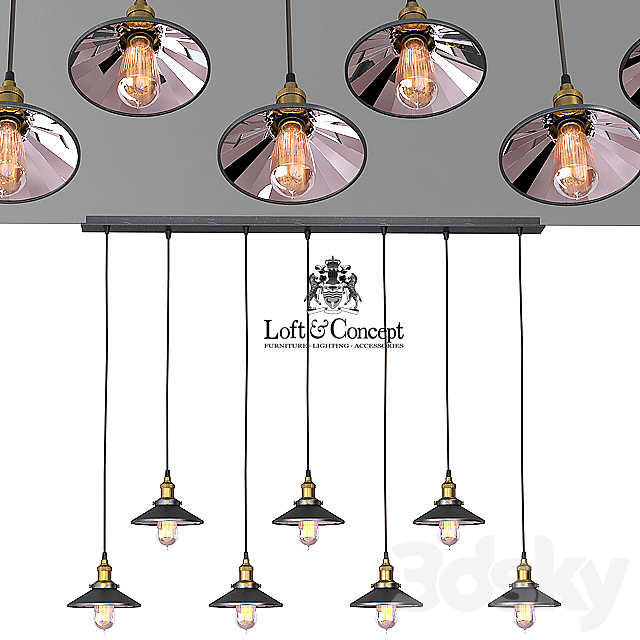 Chandelier Loft Cone Pendant Reflector 7 Line 3DSMax File - thumbnail 1