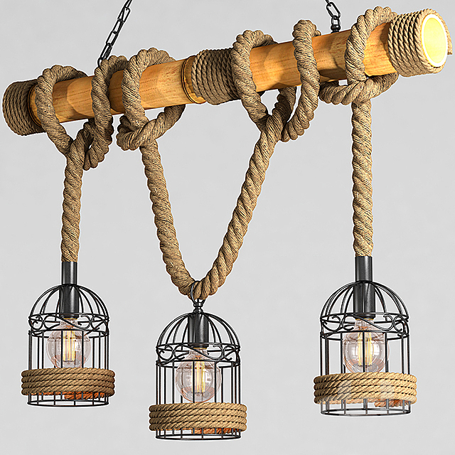 Chandelier Loft Rope Chandelier 3DSMax File - thumbnail 1