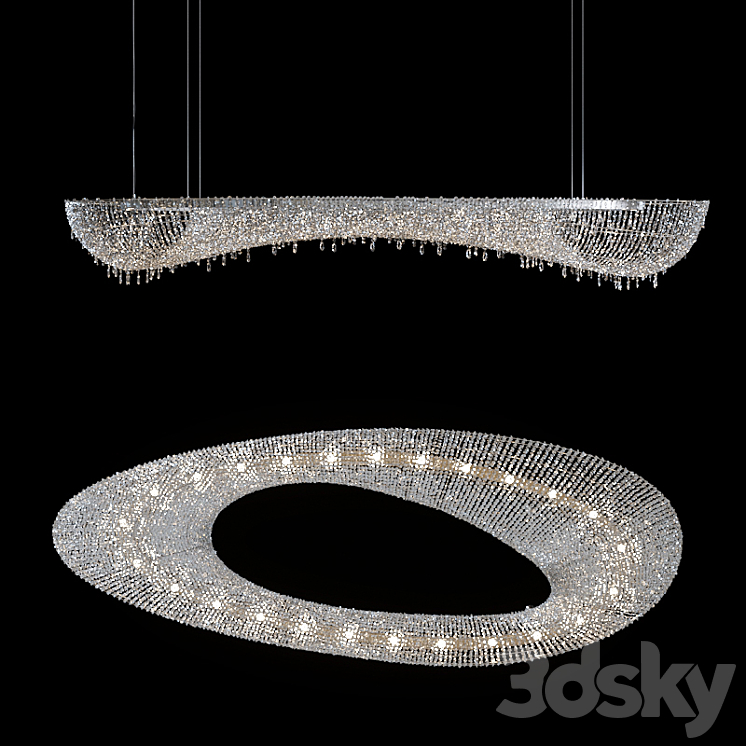 Chandelier Manooi Artica (1600х600х210) 3DS Max Model - thumbnail 1