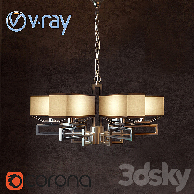 Chandelier Megapolis Maytoni MOD906-06-N 3DSMax File - thumbnail 1