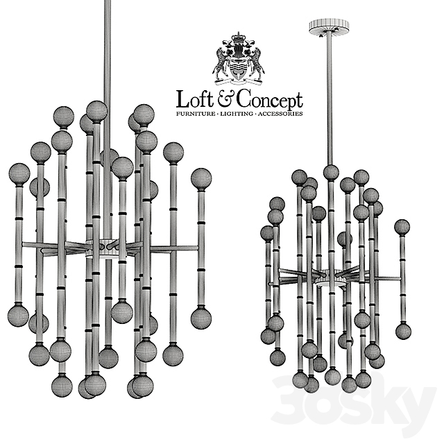 Chandelier Meurice Chandelier Jonathan Adler 3DSMax File - thumbnail 3