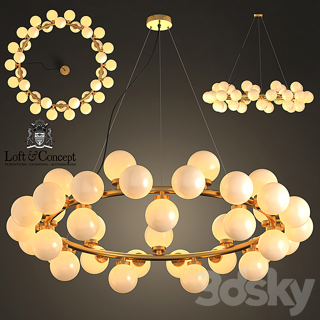 Chandelier Milk Bubble Round Chandelier 3DSMax File - thumbnail 1