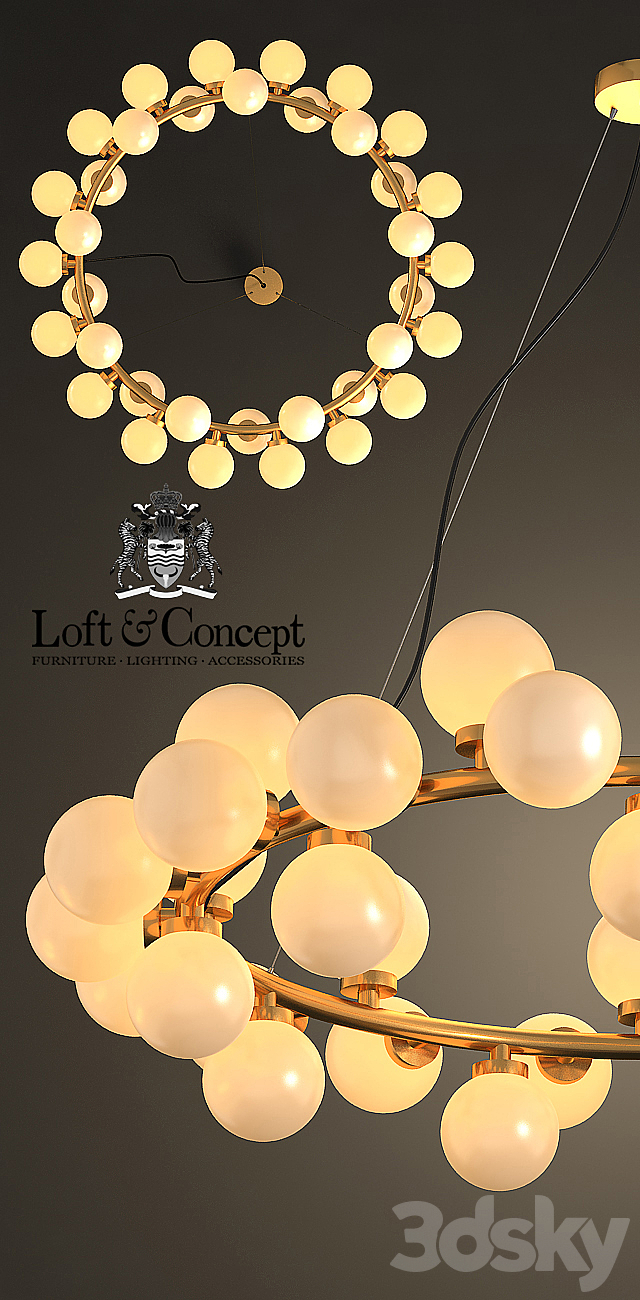 Chandelier Milk Bubble Round Chandelier 3DSMax File - thumbnail 2