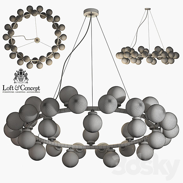 Chandelier Milk Bubble Round Chandelier 3DSMax File - thumbnail 3