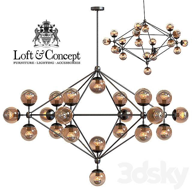 Chandelier Modo Chandelier 21 Globes 3DSMax File - thumbnail 1