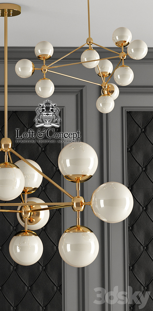 Chandelier Modo Chandelier White Glass 3DSMax File - thumbnail 2