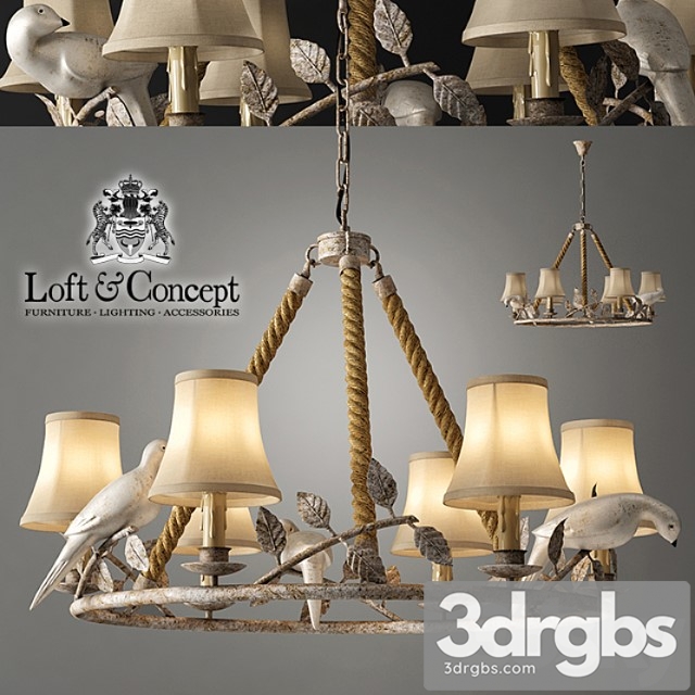 Chandelier Norman Bird Forest Patina 6 3dsmax Download - thumbnail 1