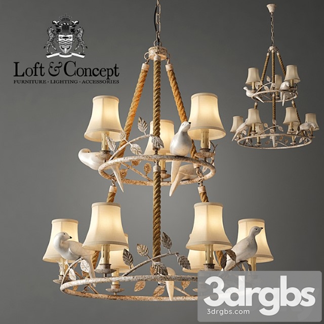 Chandelier Norman Bird Forest Patina 9 3dsmax Download - thumbnail 1