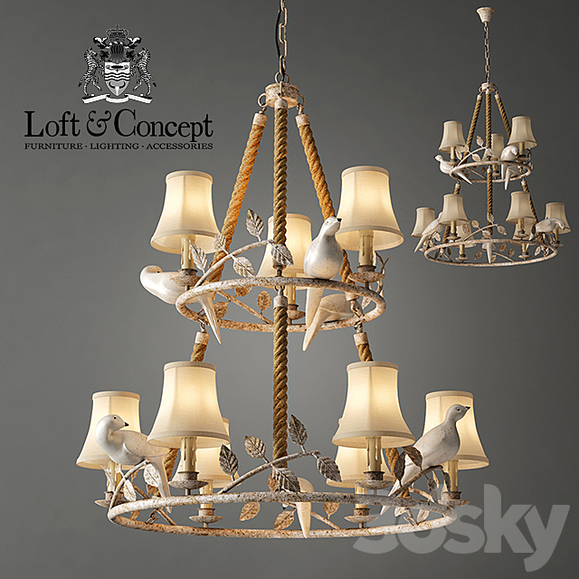 Chandelier Norman Bird Forest Patina 9 3DSMax File - thumbnail 1