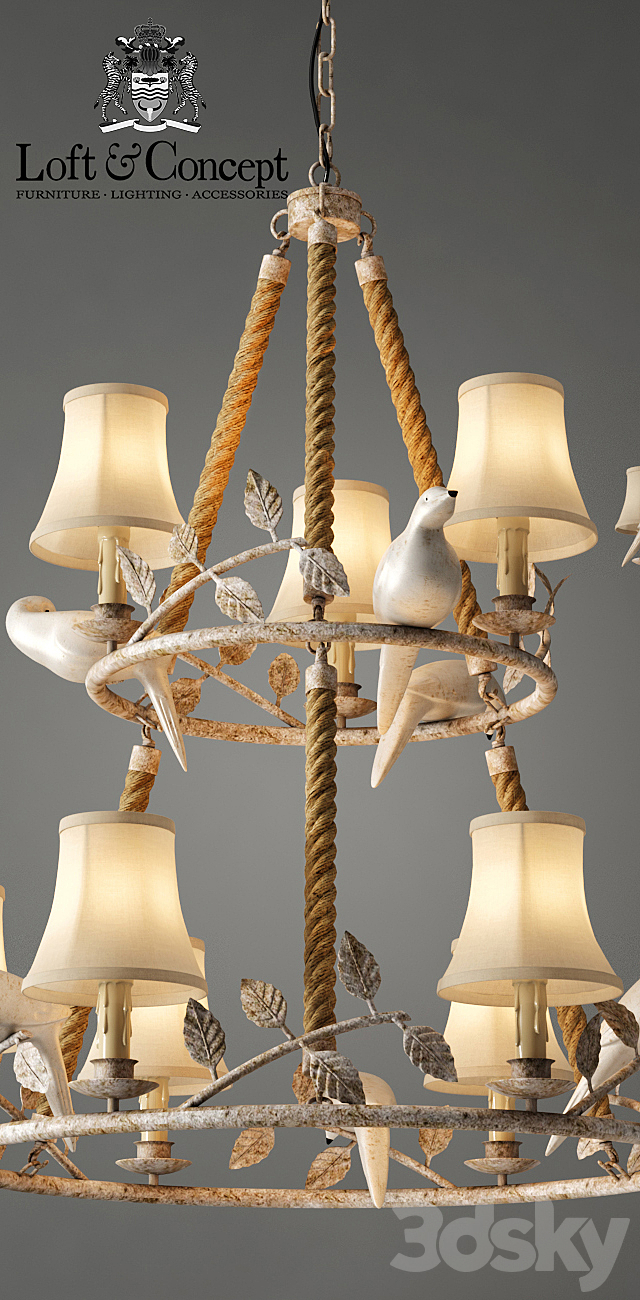 Chandelier Norman Bird Forest Patina 9 3DSMax File - thumbnail 2