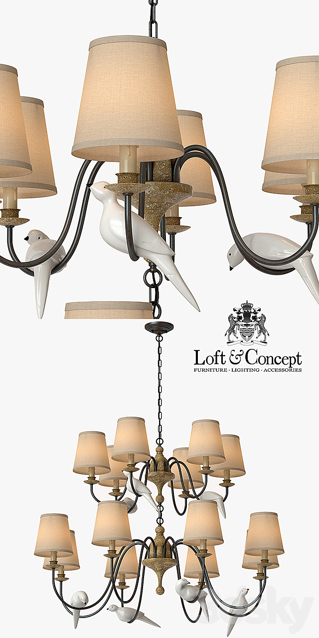 Chandelier Norman Bird Large Chandelier 3DSMax File - thumbnail 2