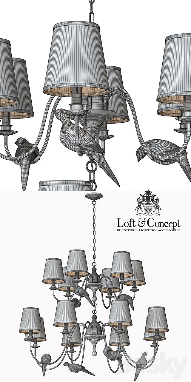 Chandelier Norman Bird Large Chandelier 3DSMax File - thumbnail 3