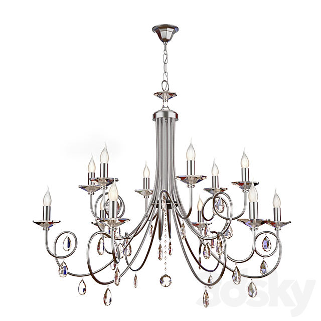 Chandelier Orion Licht Räume LU 1670_6 + 6 Silber-matt 3DSMax File - thumbnail 1