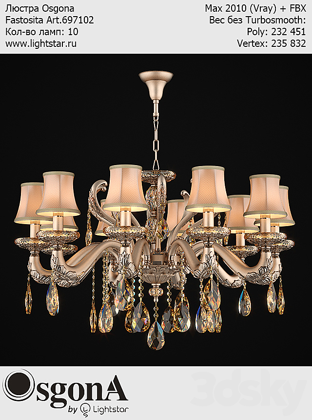 Chandelier Osgona Fastosita Art.697102 3DSMax File - thumbnail 1