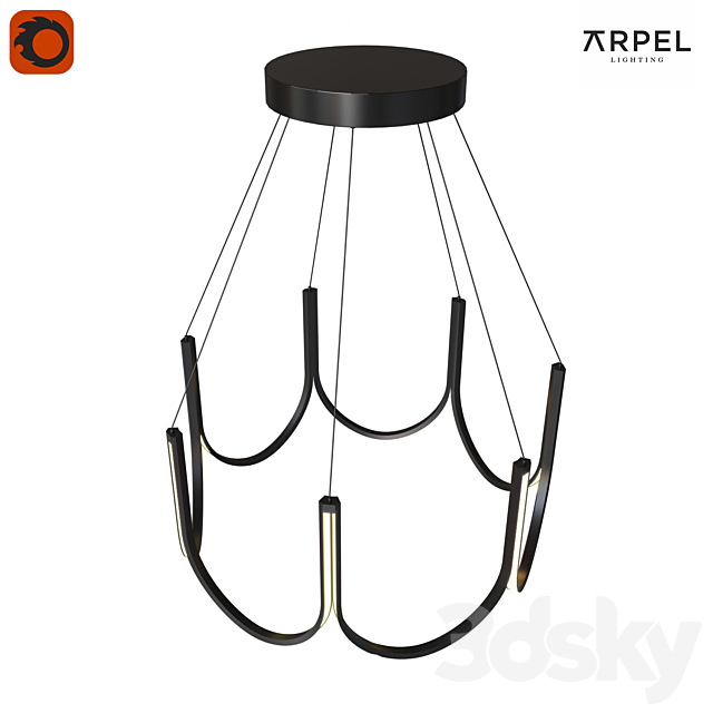 Chandelier pendant ARPEL Lighting U7 3DSMax File - thumbnail 3