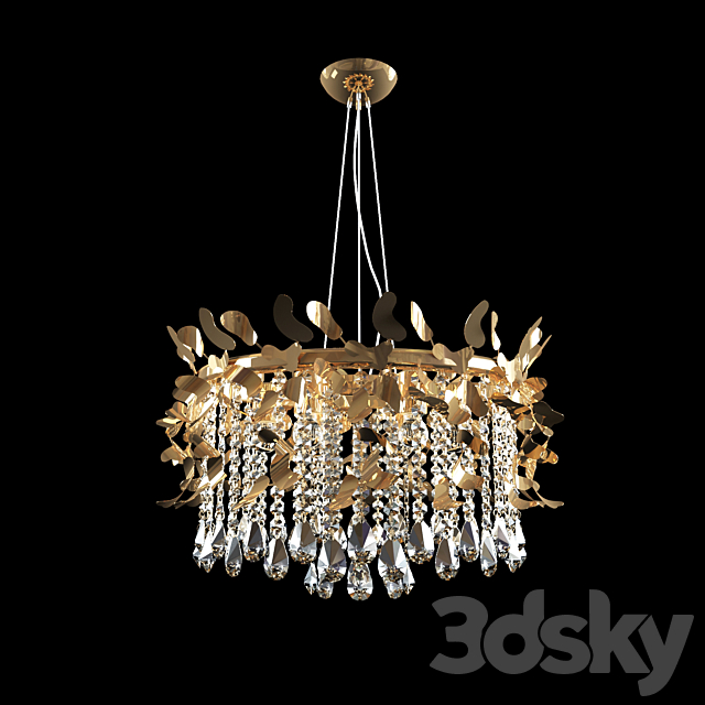 Chandelier pendant Crystal Lux Romeo SP6 GOLD 3DSMax File - thumbnail 1