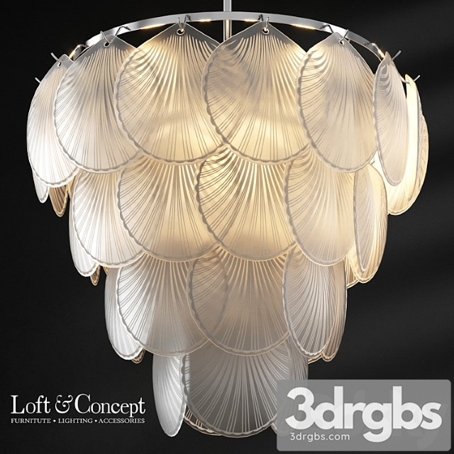 Chandelier pendant glass shells suspension chandelier loft-concept - thumbnail 1