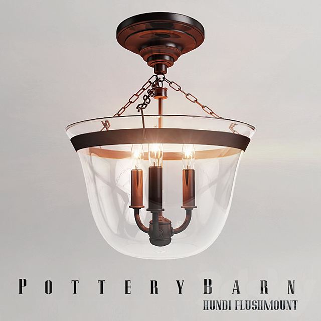 Chandelier POTTERY BARN HUNDI FLUSHMOUNT 3DSMax File - thumbnail 1