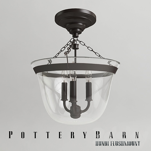 Chandelier POTTERY BARN HUNDI FLUSHMOUNT 3DSMax File - thumbnail 2