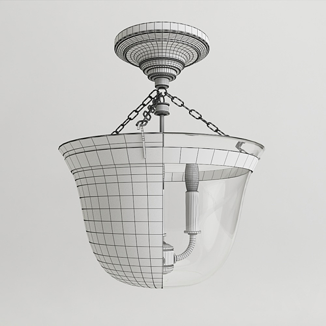 Chandelier POTTERY BARN HUNDI FLUSHMOUNT 3DSMax File - thumbnail 3