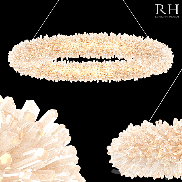 Chandelier Restoration Hardware Geode Quartz Crystal Chandelier 40 ” 3DSMax File - thumbnail 1