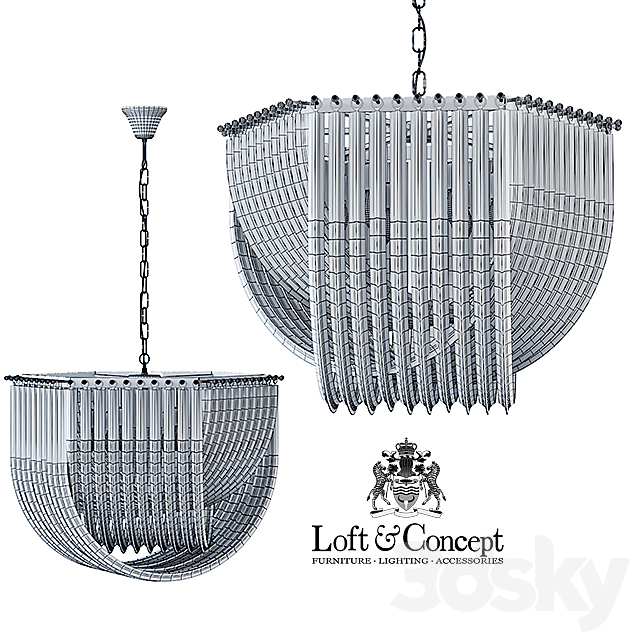 Chandelier Retro Frozen Glass Chandelier 66 3DS Max Model - thumbnail 3