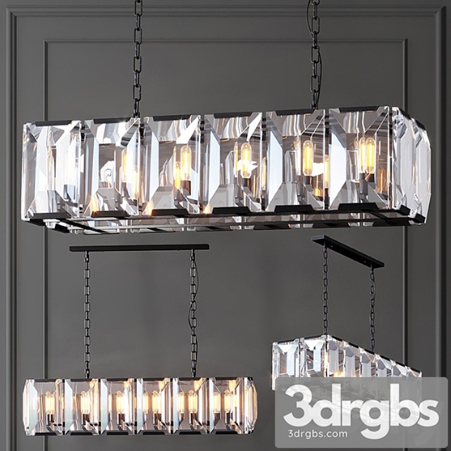 Chandelier RH Harlow Crystal Square Chandelier 10 3dsmax Download - thumbnail 1