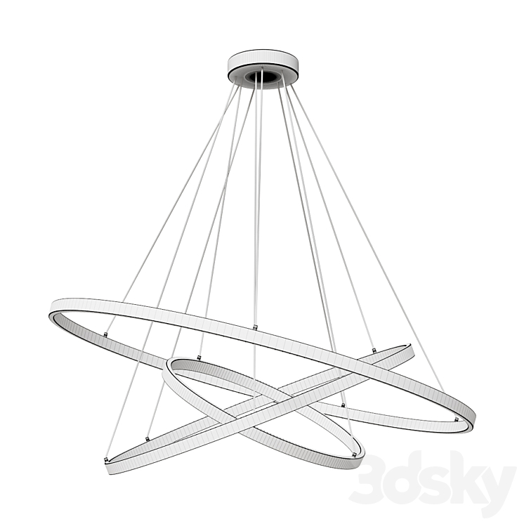 Chandelier rings BLUE TIME lamp 3DS Max Model - thumbnail 2