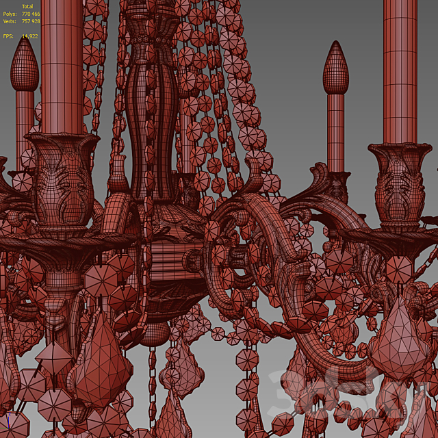 Chandelier Rosallia Collection 9210 3DSMax File - thumbnail 3