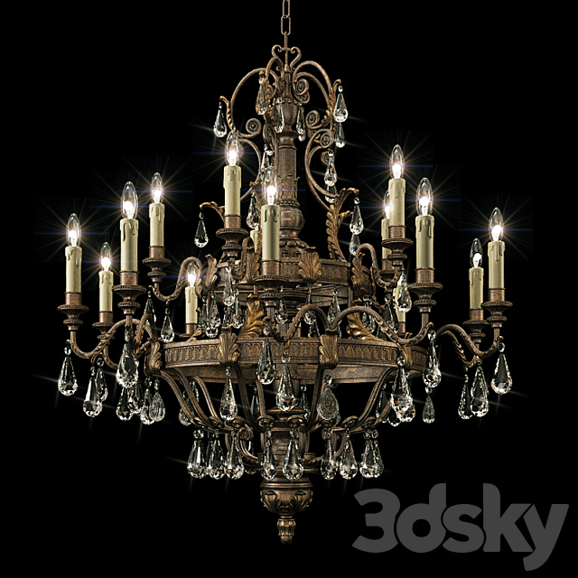 Chandelier Savoy House Marseille Chandelier 1-6205-15 3DSMax File - thumbnail 1