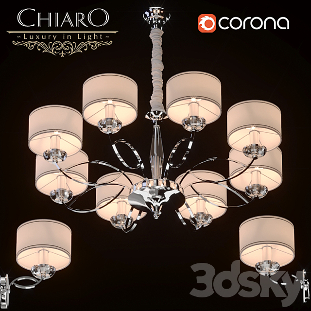 Chandelier. sconce Chiaro Palermo 3DSMax File - thumbnail 3