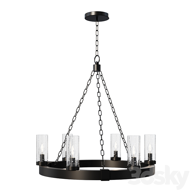 Chandelier Seeded Contrast Outdoor Ring Chandelier – 6 Light lamp 3DS Max Model - thumbnail 1