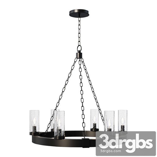 Chandelier seeded contrast outdoor ring chandelier – 6 light lamp - thumbnail 1