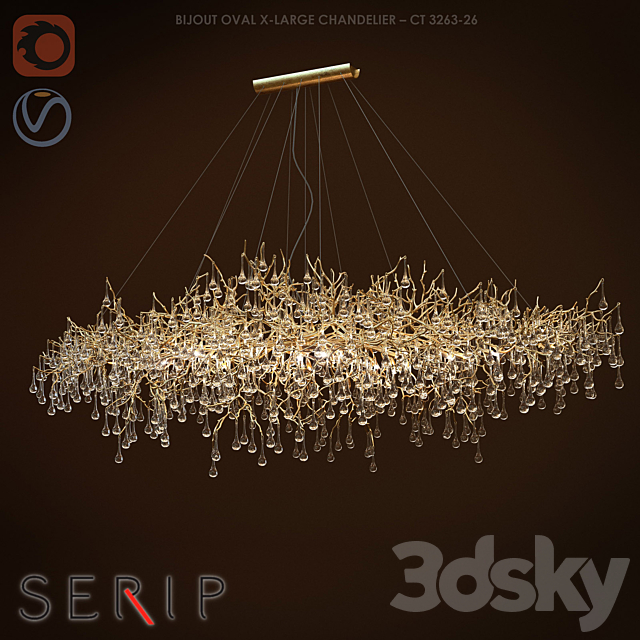 Chandelier SERIP BIJOUT OVAL X-LARGE CHANDELIER 3DSMax File - thumbnail 1